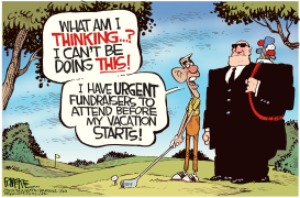 OBAMA GOLFS by Rick McKee