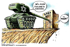 GAZA EVACUATION WARNINGS by Dave Granlund