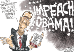 BOEHNER BLOWING SMOKE by Pat Bagley