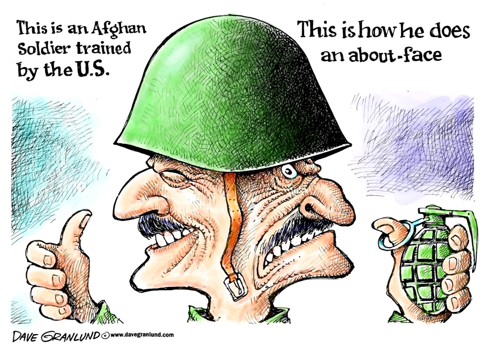  AFGHAN SOLDIERS ABOUT-FACE by Dave Granlund