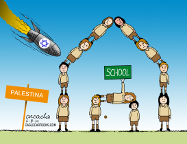 BOMBAS SOBRE ESCUELAS PALESTINAS by Arcadio Esquivel