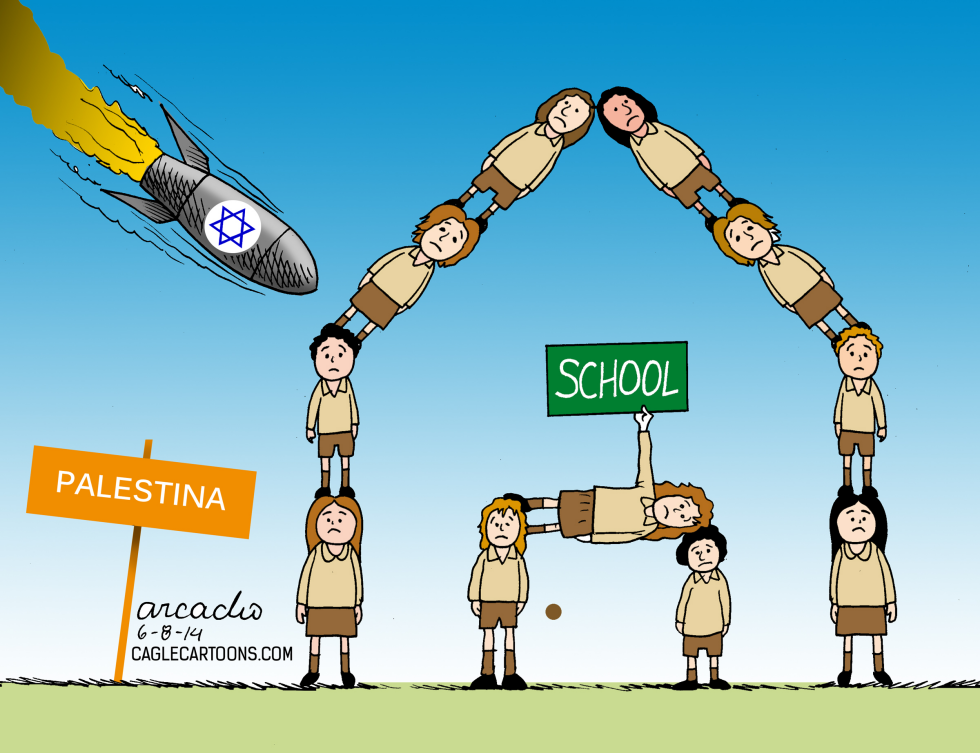  BOMBAS SOBRE ESCUELAS PALESTINAS by Arcadio Esquivel