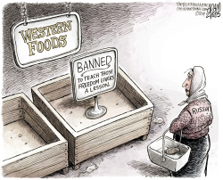 RUSSIA BANS WESTERN FOOD by Adam Zyglis