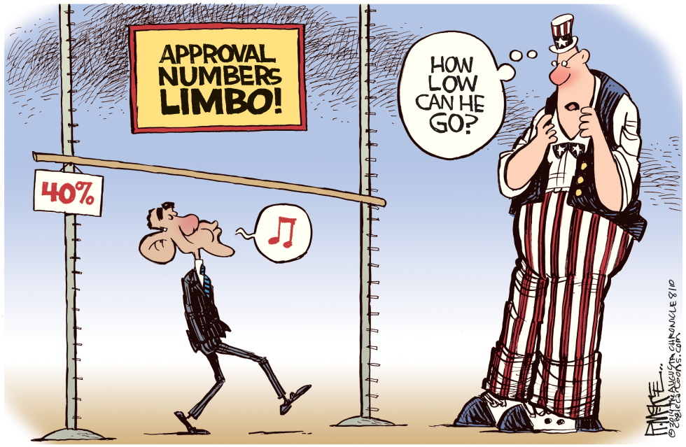  OBAMA POLL LIMBO by Rick McKee