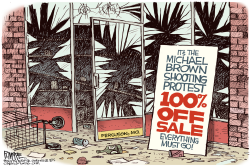 FERGUSON LOOTING by Rick McKee