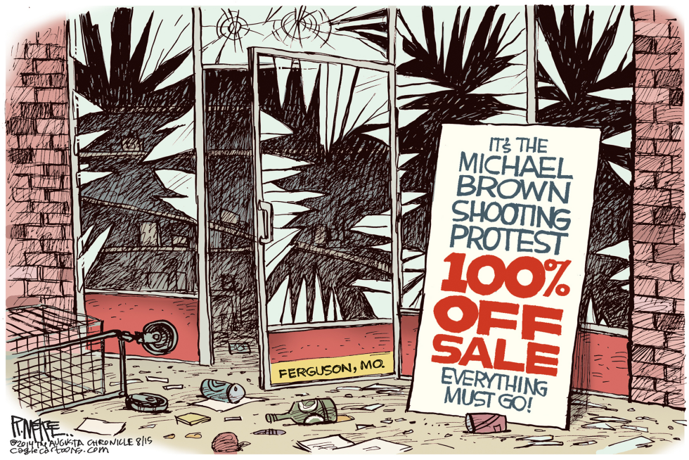  FERGUSON LOOTING by Rick McKee