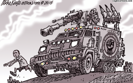 POLICE MILITARIZATION by Mike Keefe