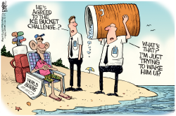 OBAMA ICE BUCKET CHALLENGE by Rick McKee