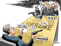 PUTIN AND POROSHENKO by Paresh Nath