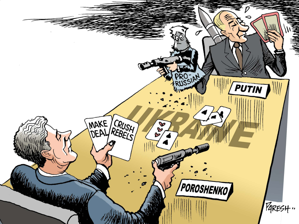  PUTIN AND POROSHENKO by Paresh Nath