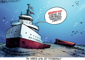 LOCAL OH - WRECK OF ED FITZGERALD by Nate Beeler