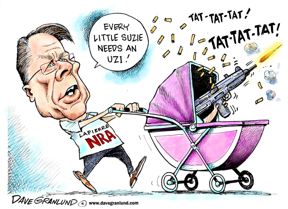  NRA KIDS AND UZIS by Dave Granlund