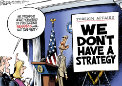 OBAMA PROJECTS WEAKNESS by Nate Beeler