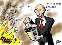 PUTIN OIL ON FIRE by Tom Janssen