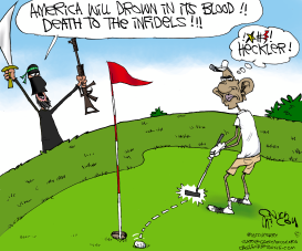 ISIS HECKLES OBAMA by Gary McCoy