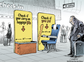 AIRPLANE LEGROOM by Patrick Chappatte