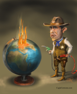 OBAMA GLOBAL FIREMAN by Riber Hansson