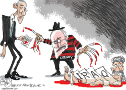 CHENEY POINTS THE FINGER by Pat Bagley