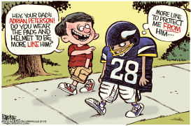 ADRIAN PETERSON by Rick McKee