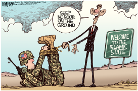 BOOTS ON GROUND by Rick McKee