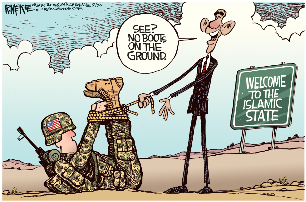  BOOTS ON GROUND by Rick McKee