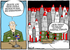 LOW TROOP LEVELS by Bob Englehart