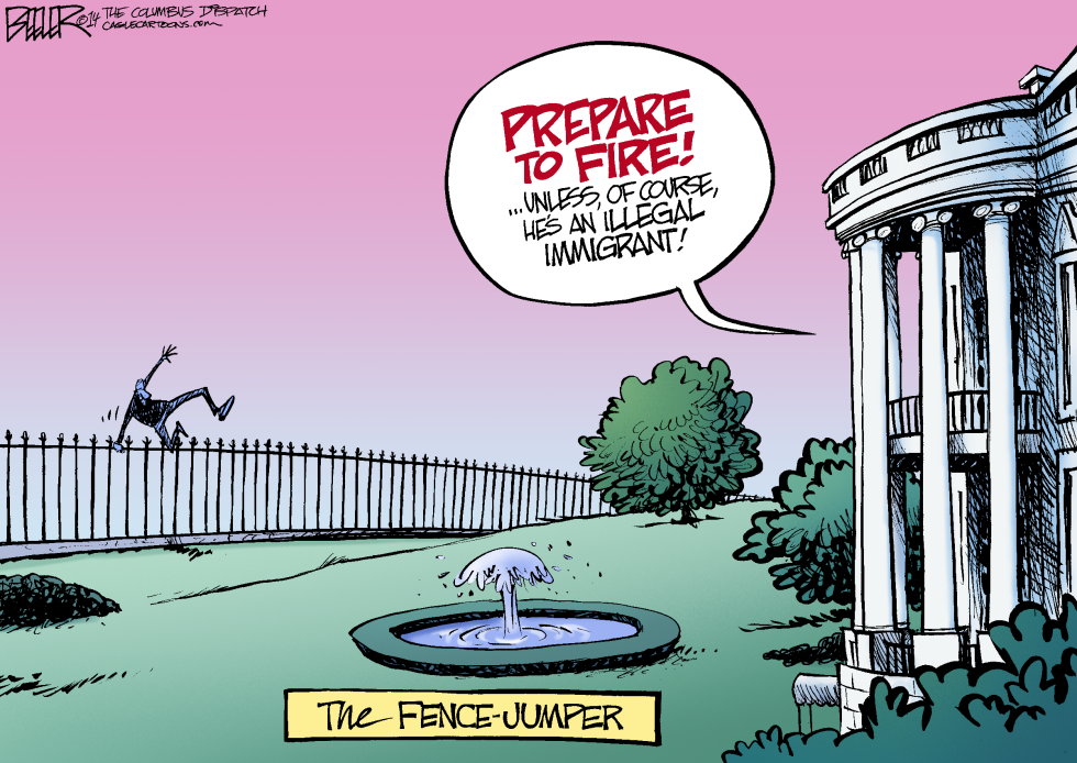  WHITE HOUSE FENCE-JUMPER by Nate Beeler