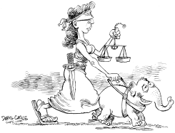 EL PERRO GUIA DE LA JUSTICIA CIEGA by Daryl Cagle