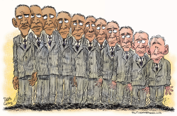 OBAMA TRANSFORMS INTO BUSH by Daryl Cagle