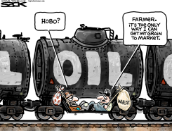 OIL VS GRAIN TRAIN by Steve Sack