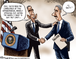 HOLDER QUITS by Kevin Siers