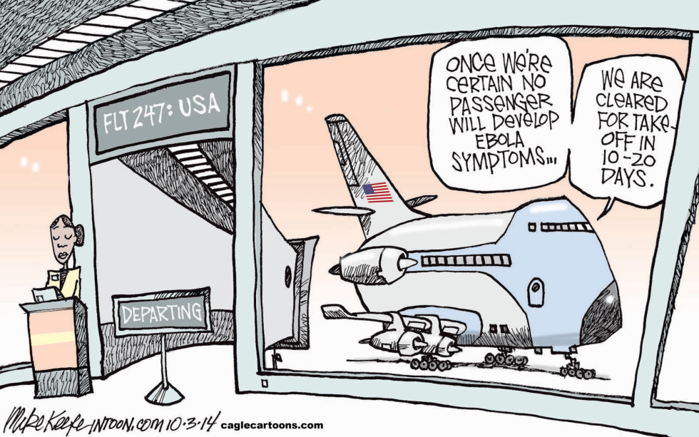  EBOLA SYMPTOMS by Mike Keefe