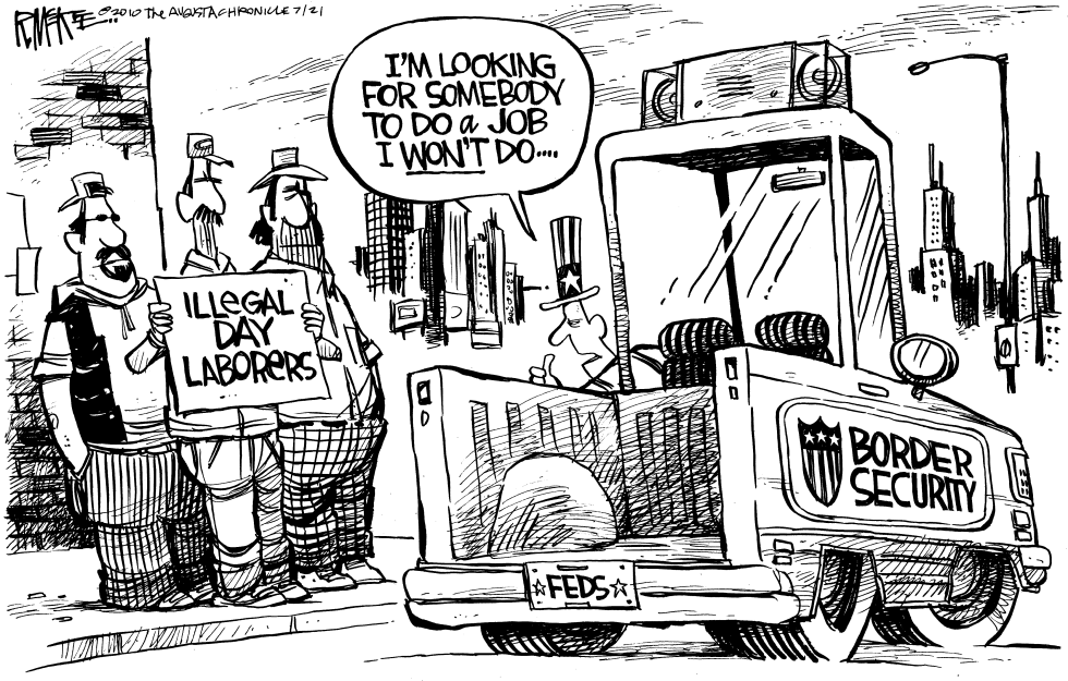  ILLEGAL DAY LABORERS-  by Rick McKee