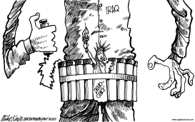 IRAQ SELF-DESTRUCTING by Mike Keefe