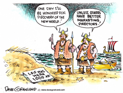 COLUMBUS VS THE VIKINGS by Dave Granlund