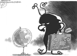 BICHO VIAJERO DEL EBOLA by Pat Bagley