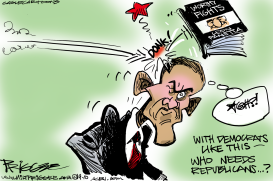 OBAMA VSPANETTA by Milt Priggee