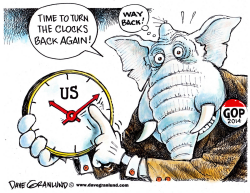 TURNING CLOCKS BACK 2014 by Dave Granlund