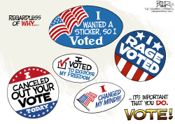 VOTING STICKERS by Nate Beeler