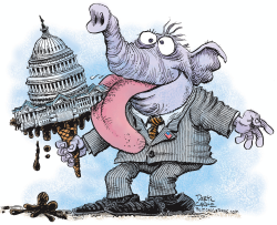 HAPPY GOP WINS-LICKS CONGRESS by Daryl Cagle