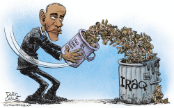 OBAMA SENDS MORE TROOPS TO IRAQ by Daryl Cagle