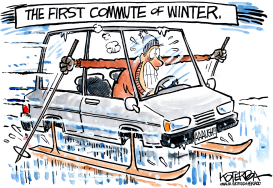 THE FIRST COMMUTE OF WINTER by Jeff Koterba