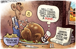 OBAMACARE STUFFING by Rick McKee