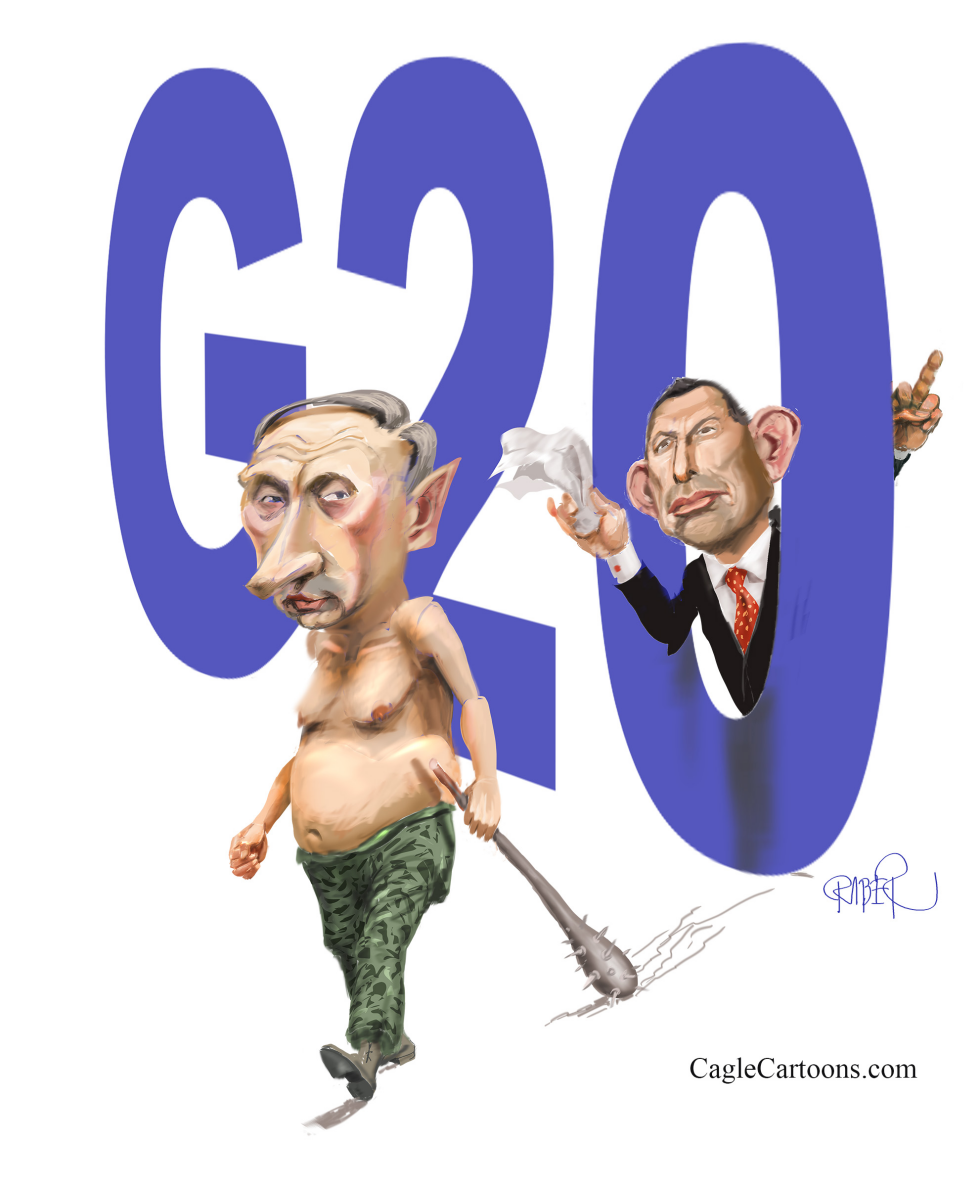  PUTIN AND ABBOTT IN G20 SUMMIT by Riber Hansson