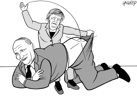 MERKEL PUNISHES PUTIN by Rainer Hachfeld