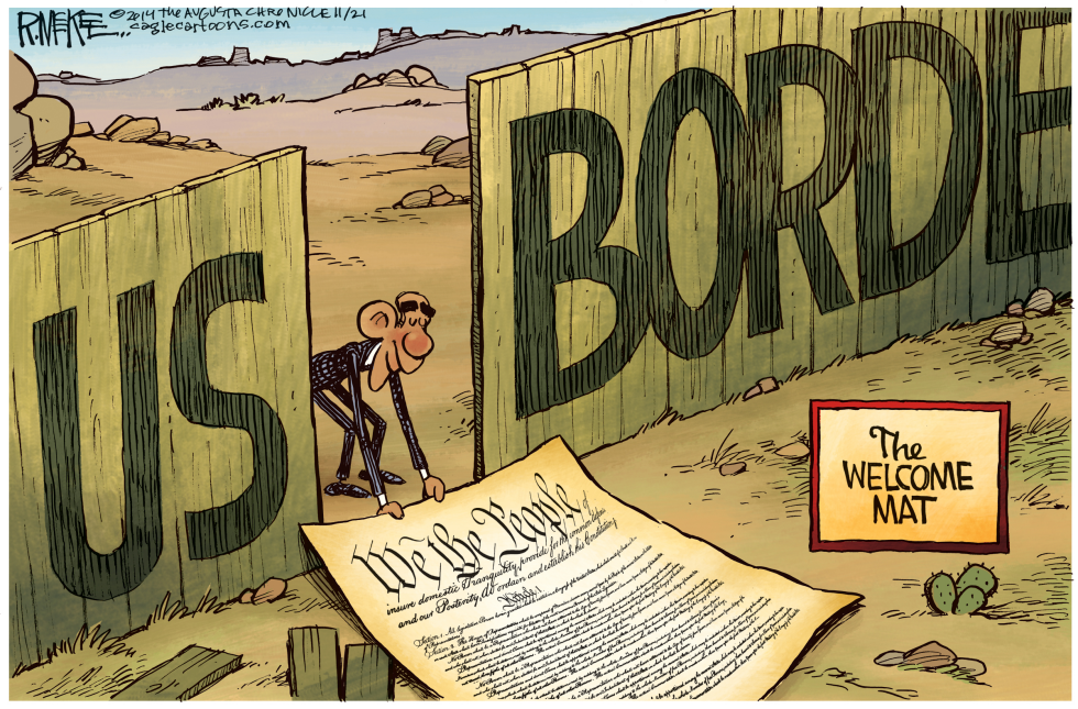  OBAMA WELCOME MAT by Rick McKee