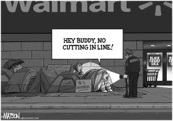 BLACK FRIDAY SHOPPERS CAMP IN LINE by RJ Matson