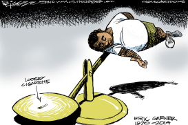 ERIC GARNER, RIP by Milt Priggee