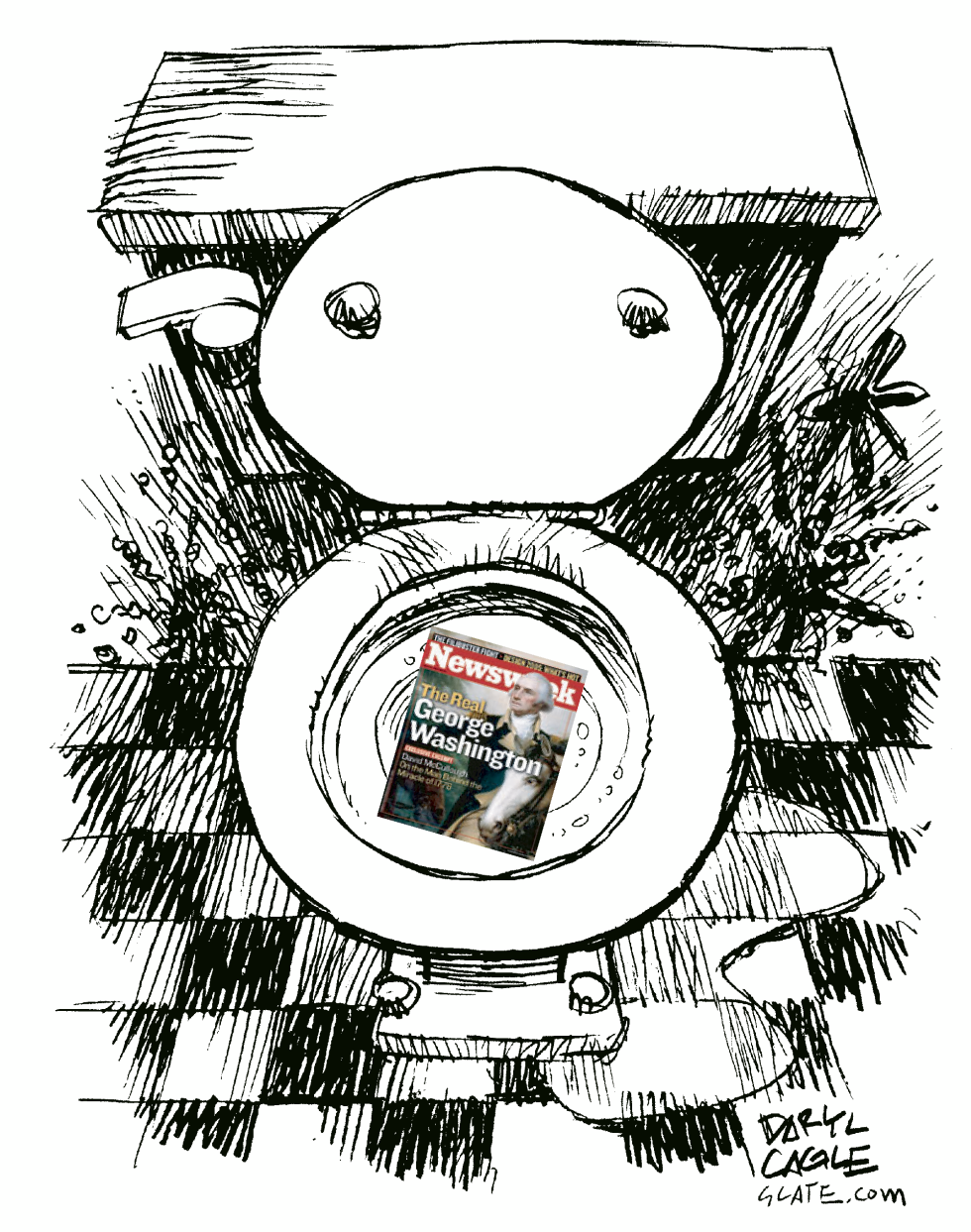  NEWSWEEK IN TOILET by Daryl Cagle