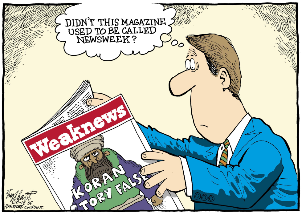  NEWSWEEK BLOWS IT by Bob Englehart